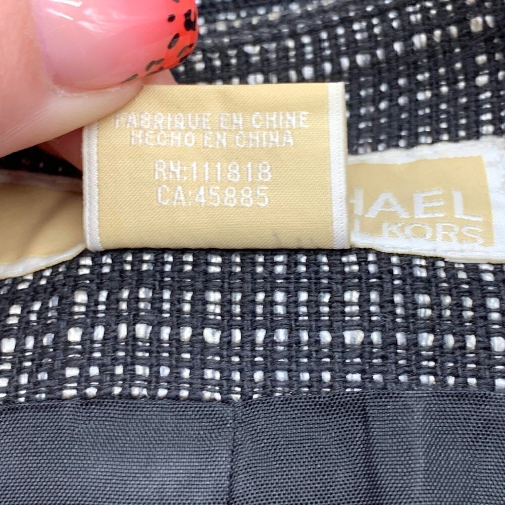 Michael Kors Gray & Black Plaid Crop Jacket - Picture 5 of 7